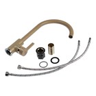 Смеситель для кухни Accoona A4594KE, однорычажный, высокий излив, латунь, песочный - Фото 7