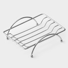 Мыльница на ножках Доляна «Вернисаж», 12×9×3 см, хромированная - Фото 1