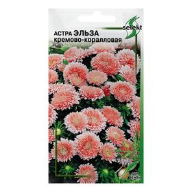 Семена цветов  Астра "Эльза", кремово-коралловая, 35 шт
