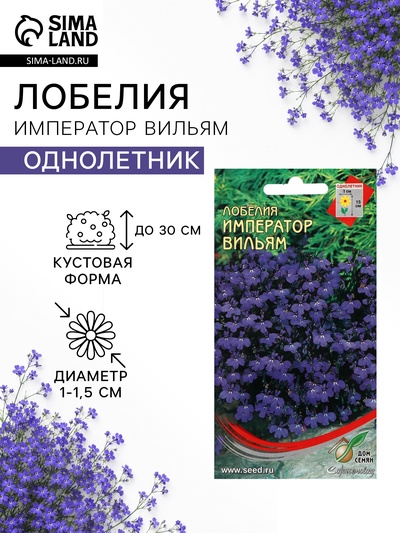Семена цветов Лобелия «Император Вильям», 1000 шт., «Дом семян»