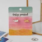 Набор брошей (2шт) «Кораблик и самолёт», цвет красно-белый в золоте - Фото 2