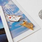 Набор брошей (2шт) «Кораблик и самолёт», цвет красно-белый в золоте - Фото 3
