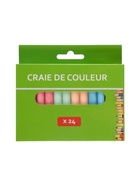 Мел школьный цветной, 6 цветов, круглый беспыльный, 24 штуки, в картонной коробке 5220142