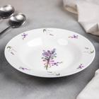 Тарелка фарфоровая глубокая Доляна «Лаванда», d=20 см, цвет белый - Фото 1