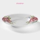 Тарелка фарфоровая глубокая Доляна «Роза», d=20 см, цвет белый - Фото 2