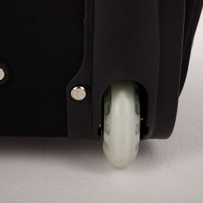 Сумка дорожная на колёсах, отдел на молнии, наружный карман, цвет чёрный