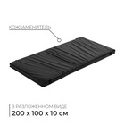 Мат, 100×200×10 см, чёрный - Фото 1