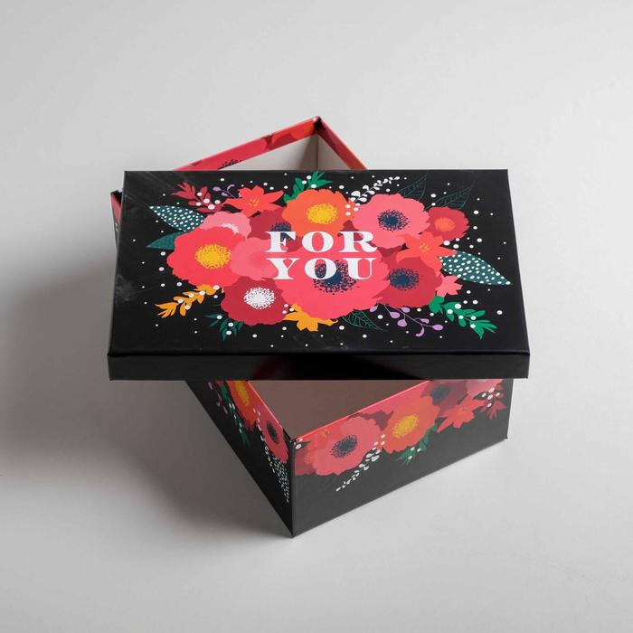 Набор коробок 3 в 1, упаковка подарочная, «Цветочный», 26 х 17 х 10‒32.5 х 20 х 12.5 см - фото 1907160134