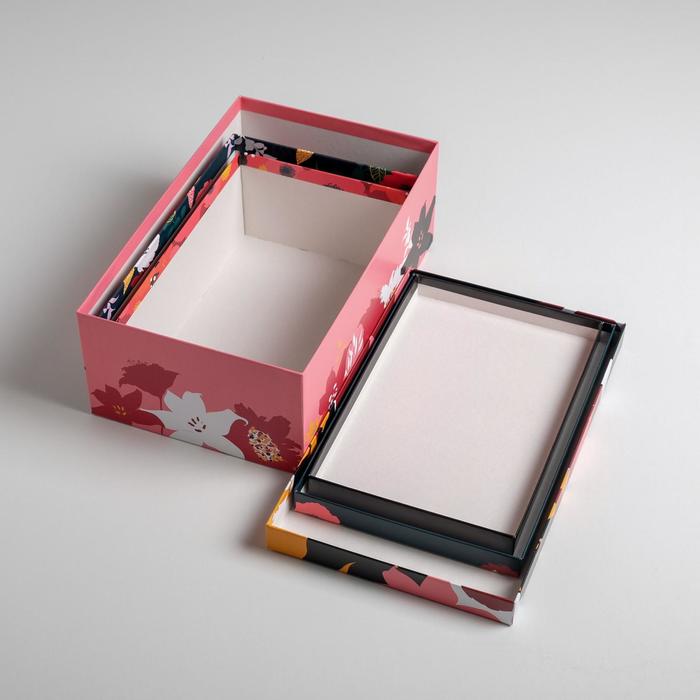 Набор коробок 3 в 1, упаковка подарочная, «Цветочный», 26 х 17 х 10‒32.5 х 20 х 12.5 см - фото 1907160135