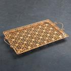 Поднос сервировочный «Золотые цветы», 50×29×6 см, металл, золотистый - Фото 1