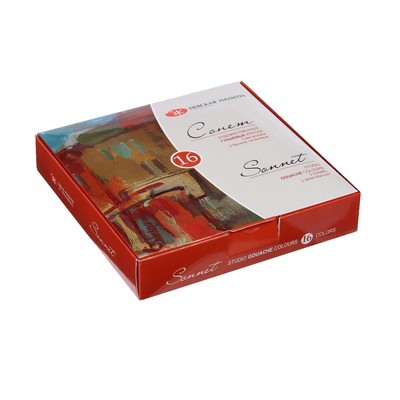 Гуашь художественная «ЗХК. Сонет», набор 16 цветов × 20 мл, (36411572)