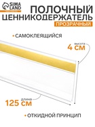 Ценникодержатель полочный самоклеящийся, DBR=39, 1250 мм, прозрачный - Фото 1
