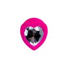 Анальная пробка Diamond Heart, силикон, цвет розовый, 8 см, d=3 см - Фото 3