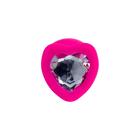 Анальная пробка Diamond Heart, силикон, цвет розовый, 9,5 см, d=4 см - Фото 2