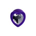 Анальная пробка Diamond Heart, силикон, цвет фиолетовый, 8 см, d=3 см - Фото 3