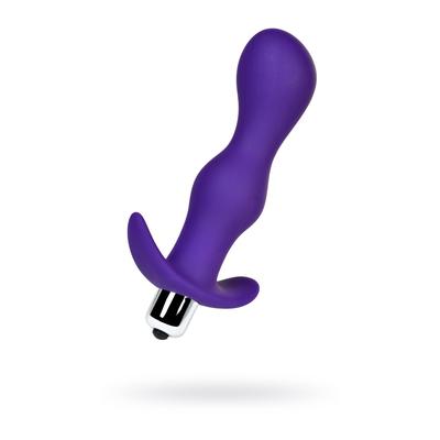 Анальная пробка Toyfa A-toys с вибрацией, влагостойкая, силикон, цвет фиолетовый, 14 см, d=3,4