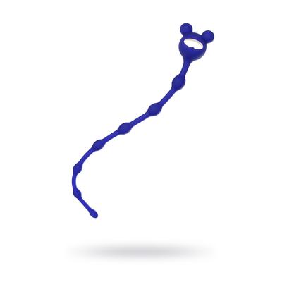 Анальная цепочка ToDo by Toyfa Froggy, силикон, цвет синий, 27,4 см, d=1,4 см