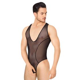 Боди из сетки мужское SoftLine Collection, цвет чёрный, размер M/L