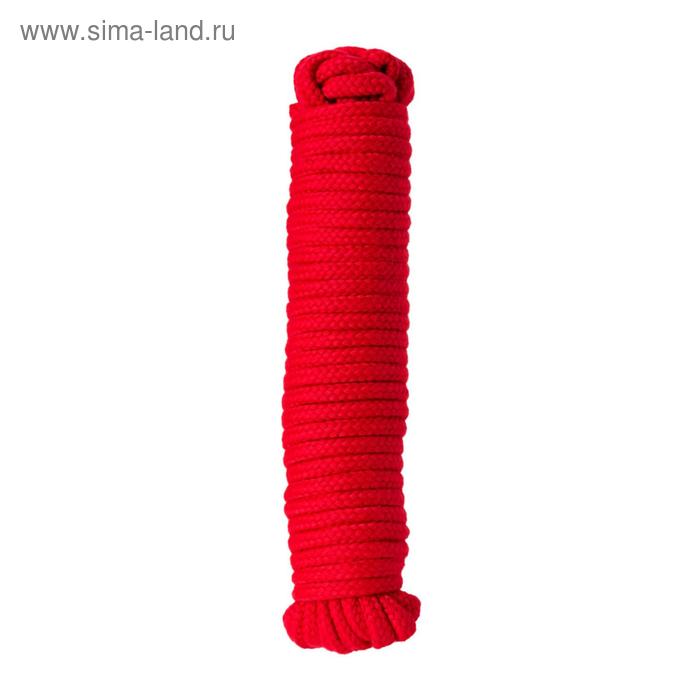 Верёвка для бондажа, текстиль, цвет красный, 1000 см - Фото 1