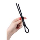 Лассо на пенис Toyfa A-toys, с двумя бусинами, силикон, цвет чёрный, 19,5 см - фото 27893499