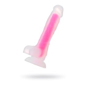 Фаллоимитатор светящийся в темноте Toyfa Peter Glow, силикон, цвет розовый, 16,5 см