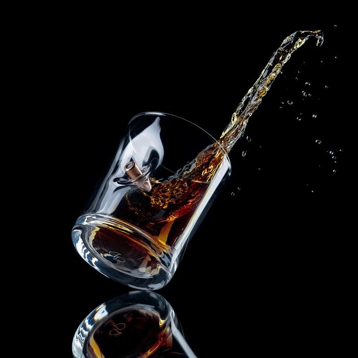 Набор стакан и камни для виски "Виски" с пулей, 3 камня в мешочке, 250 мл - фото 1908618826