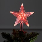 Светодиодная верхушка на ёлку «Звезда красная» 16 см, 10 LED, провод 2 метра, 220 В, свечение красное - фото 1591259
