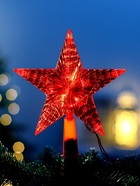 Светодиодная верхушка на ёлку «Звезда красная», 16 см, 10 LED, 220 В, свечение красное 5276532 - фото 16918352