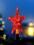 Светодиодная верхушка на ёлку «Звезда красная», 16 см, 10 LED, 220 В, свечение красное - Фото 6