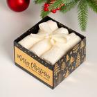 Набор махровых полотенец Merry Christmas 30×30 см - 3 шт., хлопок 340 г/м² - Фото 2