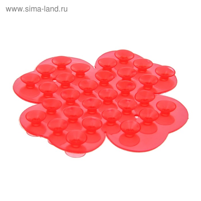 Мини-коврик для ванны «Цветок», 8,5×8,5 см, цвет МИКС - Фото 1