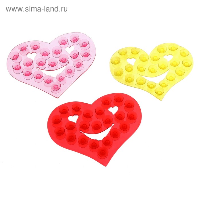 Мини-коврик для ванны «Весёлое сердечко», цвет МИКС - Фото 1