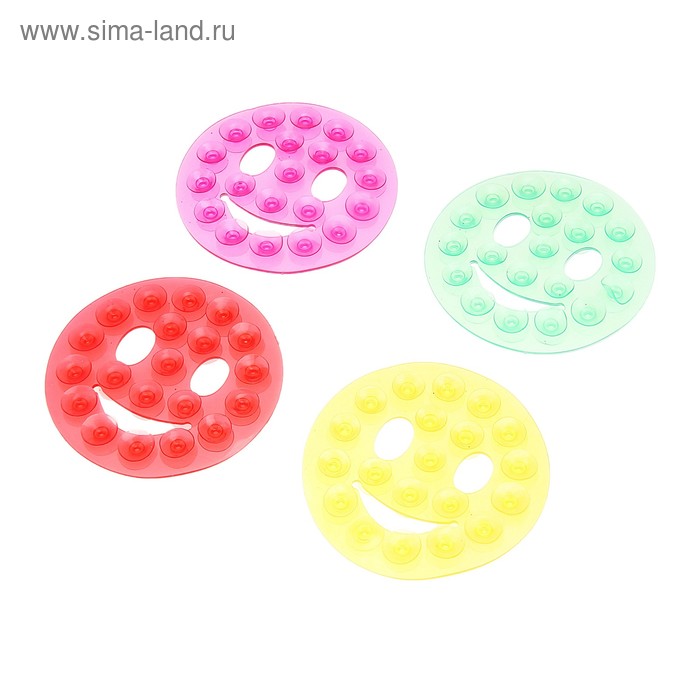 Мини-коврик для ванны «Рожица», цвет МИКС - Фото 1