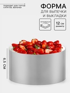 Форма для выпечки и выкладки TAS-PROM «Круг», h=6.5 см, d=12 см, нержавеющая сталь - Фото 1