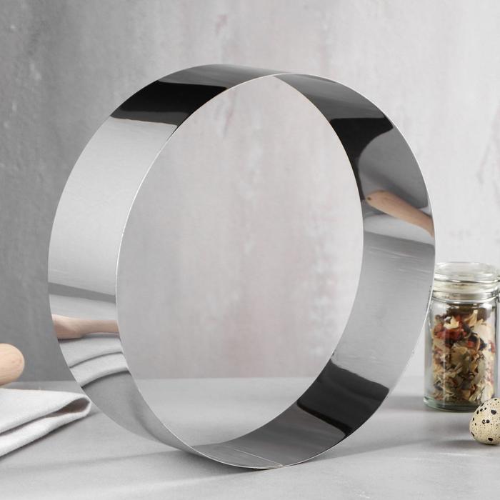 Форма для выпечки и выкладки «Круг», h=6,5 см, d=22 см, нержавеющая сталь - Фото 1