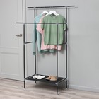 Вешалка - стойка напольная для одежды Доляна, напольная, 2 перекладины, 160×45×169 см, чёрная - Фото 1