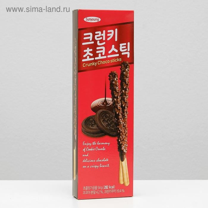 Печенье Sunyoung Crunky Choco Stick шоколадные с крошеной печенькой, 54 г - Фото 1