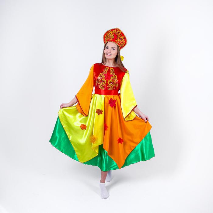 Карнавальный костюм «Осень», платье, кокошник, р. 46-48 - фото 1907160718