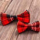 Набор галстук-бабочек «Красная клеточка» для мальчиков, новогодняя подарочная упаковка, Крошка Я - Фото 3