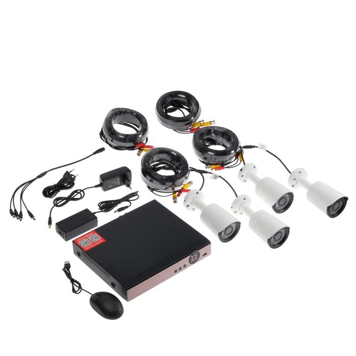Комплект видеонаблюдения Si-Cam, HD, 4 наружные камеры, 2 Мп, без HHD - фото 9112233
