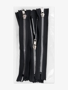 Молния «Трактор», №5, неразъёмная, декоративное звено «Акулий зуб», замок автомат, 18 см, чёрная - Фото 4