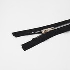 Молния «Трактор», №5, разъёмная, декоративное звено «Акулий зуб», замок автомат, 80 см, чёрная - Фото 2