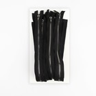 Молния «Трактор», №5, разъёмная, декоративное звено «Акулий зуб», замок автомат, 50 см, цвет чёрный/чёрный никель, цена за 1 штуку - Фото 3