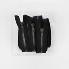 Молния «Трактор», №5, разъёмная, декоративное звено «Акулий зуб», замок автомат, 80 см, цвет чёрный/чёрный никель, цена за 1 штуку - Фото 3