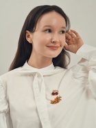 Брошь «Вишни» наливные, красно-белая в золоте - Фото 4