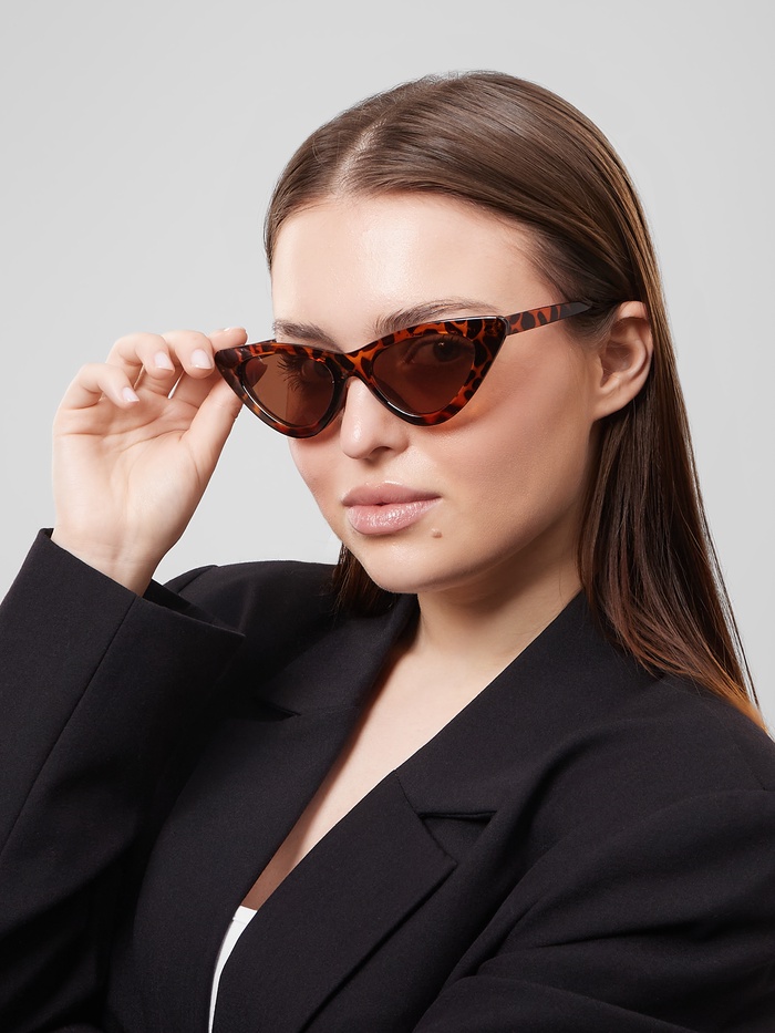 Очки солнцезащитные женские «OneSun. Леопардовый принт», uv 400, линза 4.2×7 см, коричневый - Фото 1