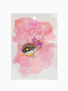 Брошь «Ёжик с цветком», цветной в золоте - Фото 2