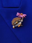 Брошь «Ёжик с цветком», цветной в золоте - Фото 5
