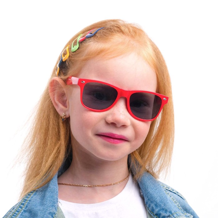 Очки солнцезащитные детские "OneSun", uv 400, пружина, 12.7 х 2.6 х 4 см, линза 4 х 5.4 см - Фото 1