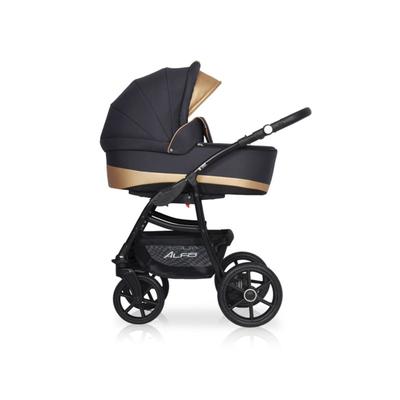 Коляска 2 в 1 Riko Alfa Ecco, цвет графит, песочный